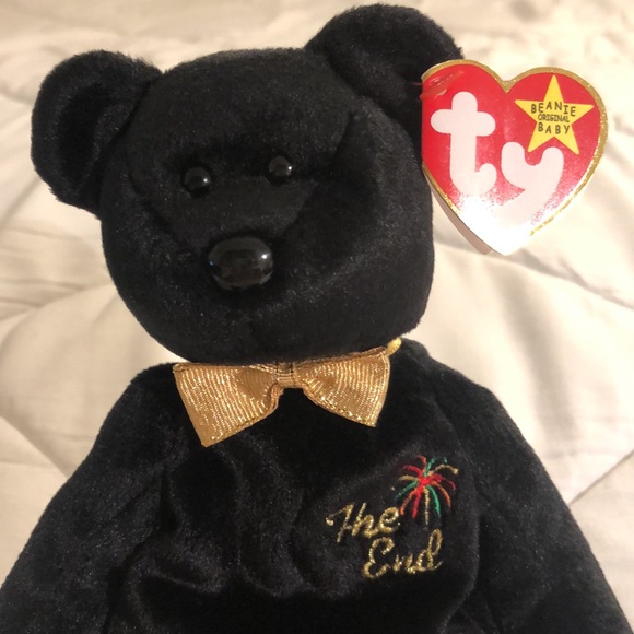 “The End” Bear TY Beanie Baby, Black Bear, Vintage Collectible 1999 - Picture 2 of 14